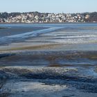 Blick auf Blankenese bei Ebbe