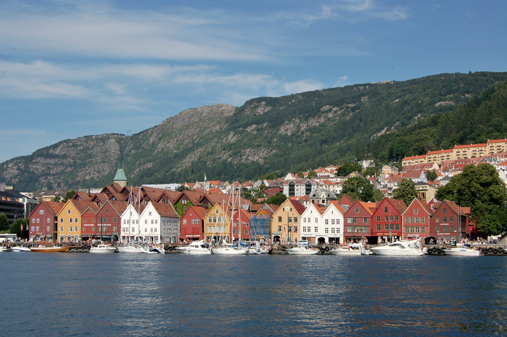 Blick auf Bryggen in Bergen