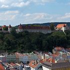 Blick auf Burghausen mit der längsten Burg der Welt (1051m)