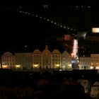 Blick auf Burghausen von der Burg bei Nacht