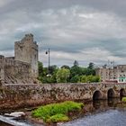 Blick auf Cahir Castle mit dem Fluss Suir