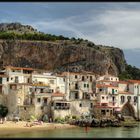 Blick auf Cefalù und den Burgfels Rocca di Cefalù