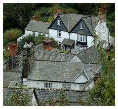 Blick auf Clovelly Häuser