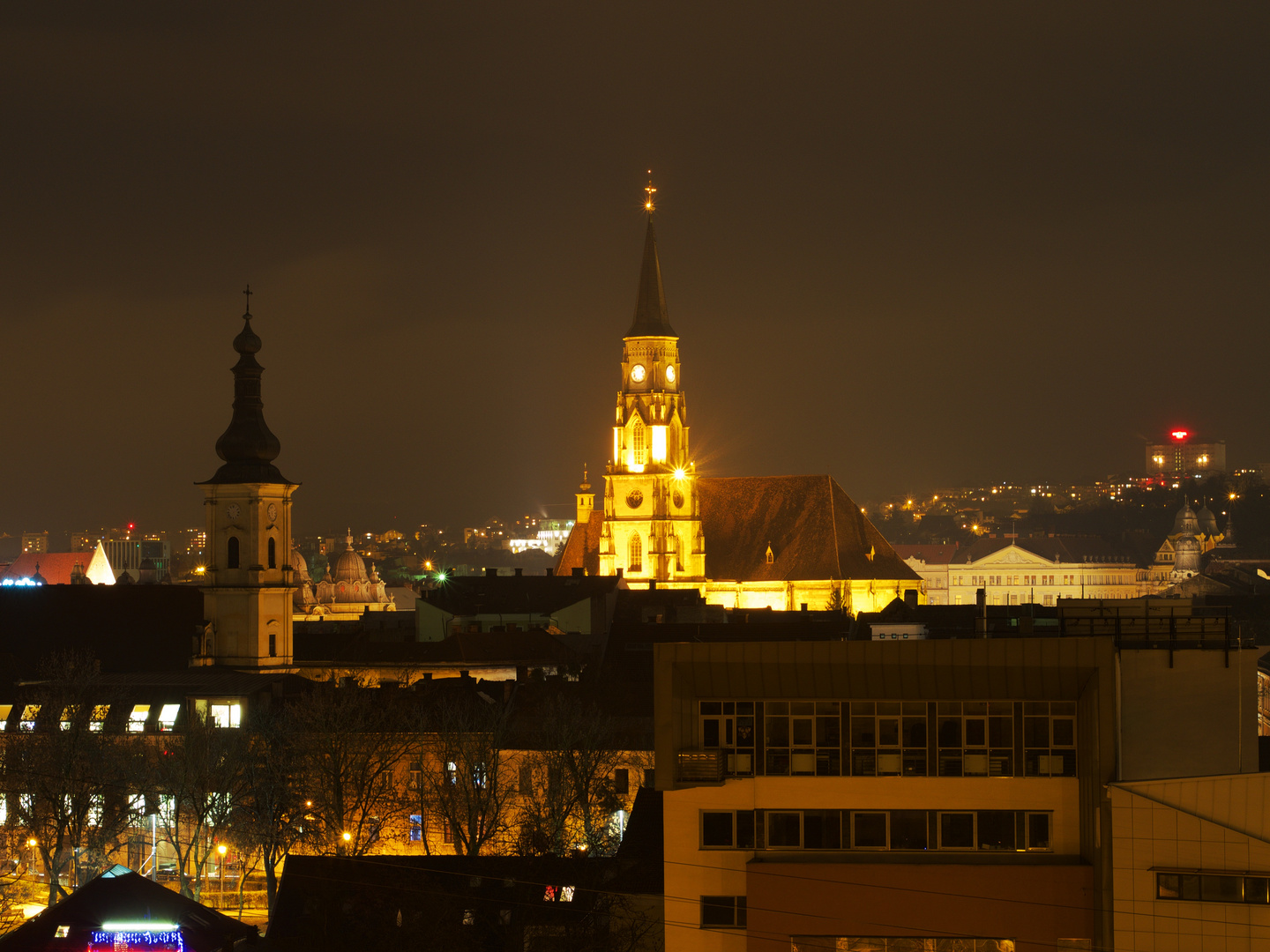 Blick auf das abendliche Cluj