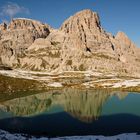 Blick auf das Drei-Schuster-Massiv in der Abendsonne (Sextener Dolomiten)...