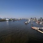 Blick auf das Elbpanorama von der Elbphilharmonie