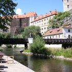 Blick auf das (immer noch in Restauration befindliche) Schloss in Ceský Krumlov