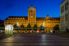 Blick auf das Krochhochhaus in Leipzig