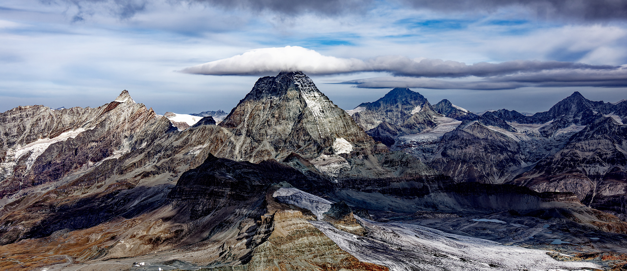 Blick auf das Matterhorn aus Richtung kleines Matterhorn