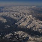 Blick auf das Mont Blanc Massiv aus dem Flugzeug