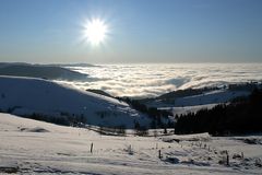 Blick auf das Nebelmeer vom Schauinnslland.