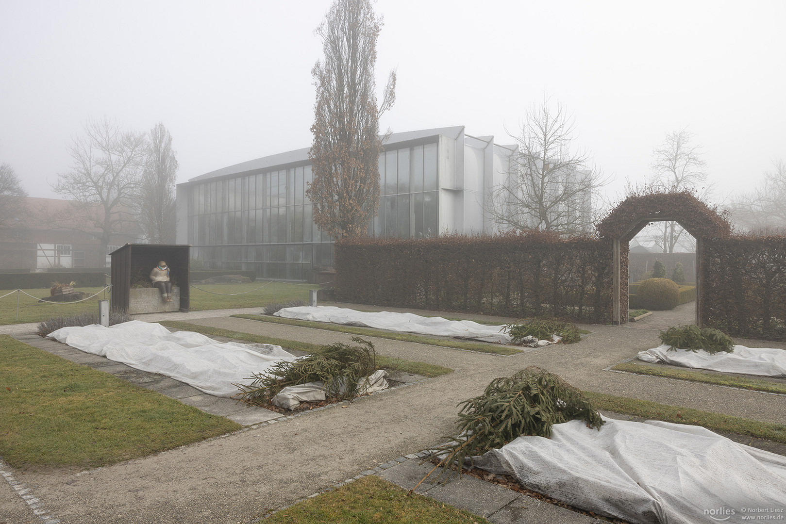 Blick auf das Pflanzenschauhaus