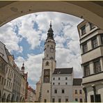 Blick auf das Rathaus in Görlitz...