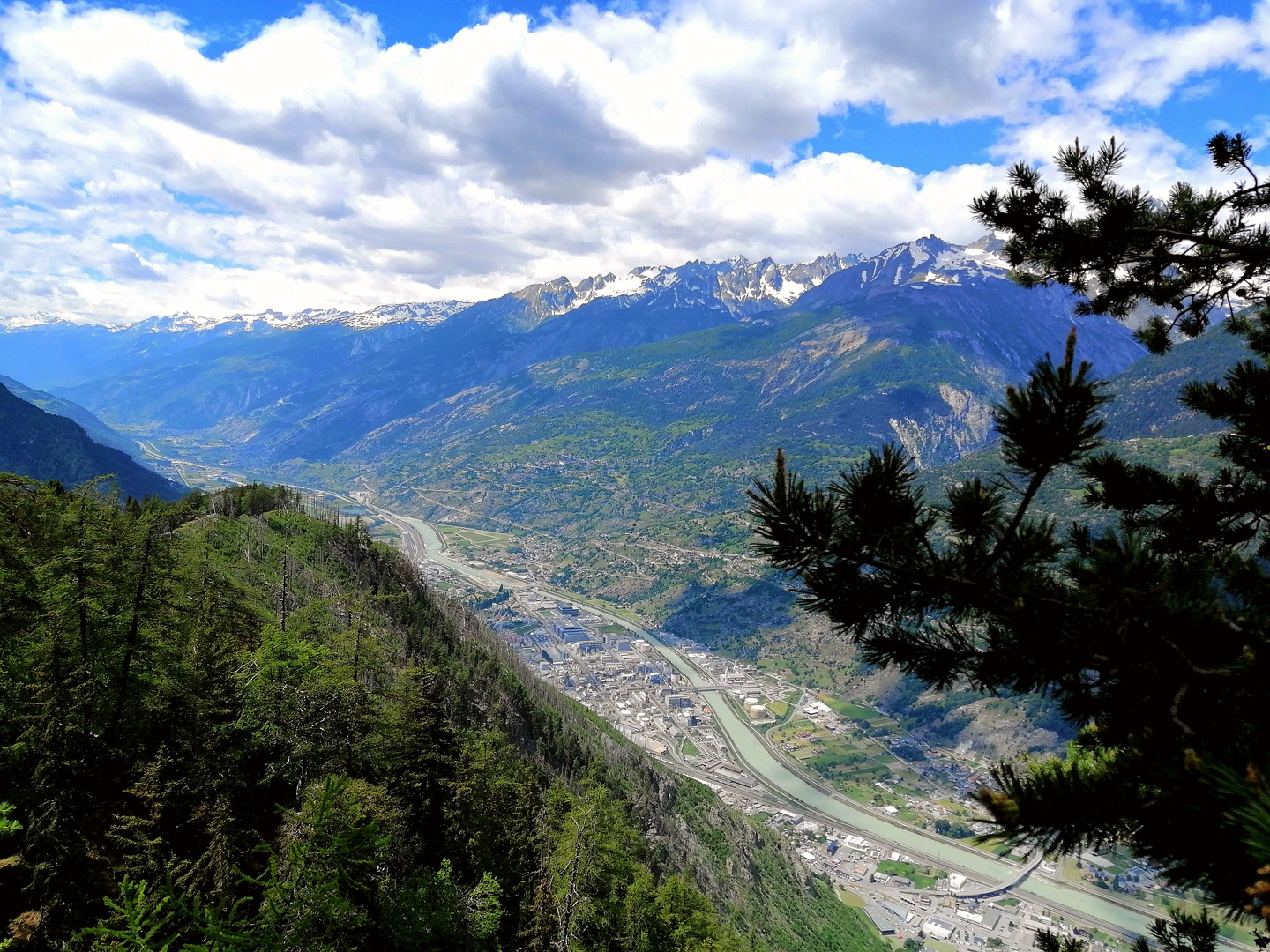 Blick auf das Rhonetal, Kanton Wallis 