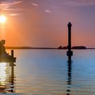 Blick auf das Steinhuder Meer.Der Sonnenuntergang.