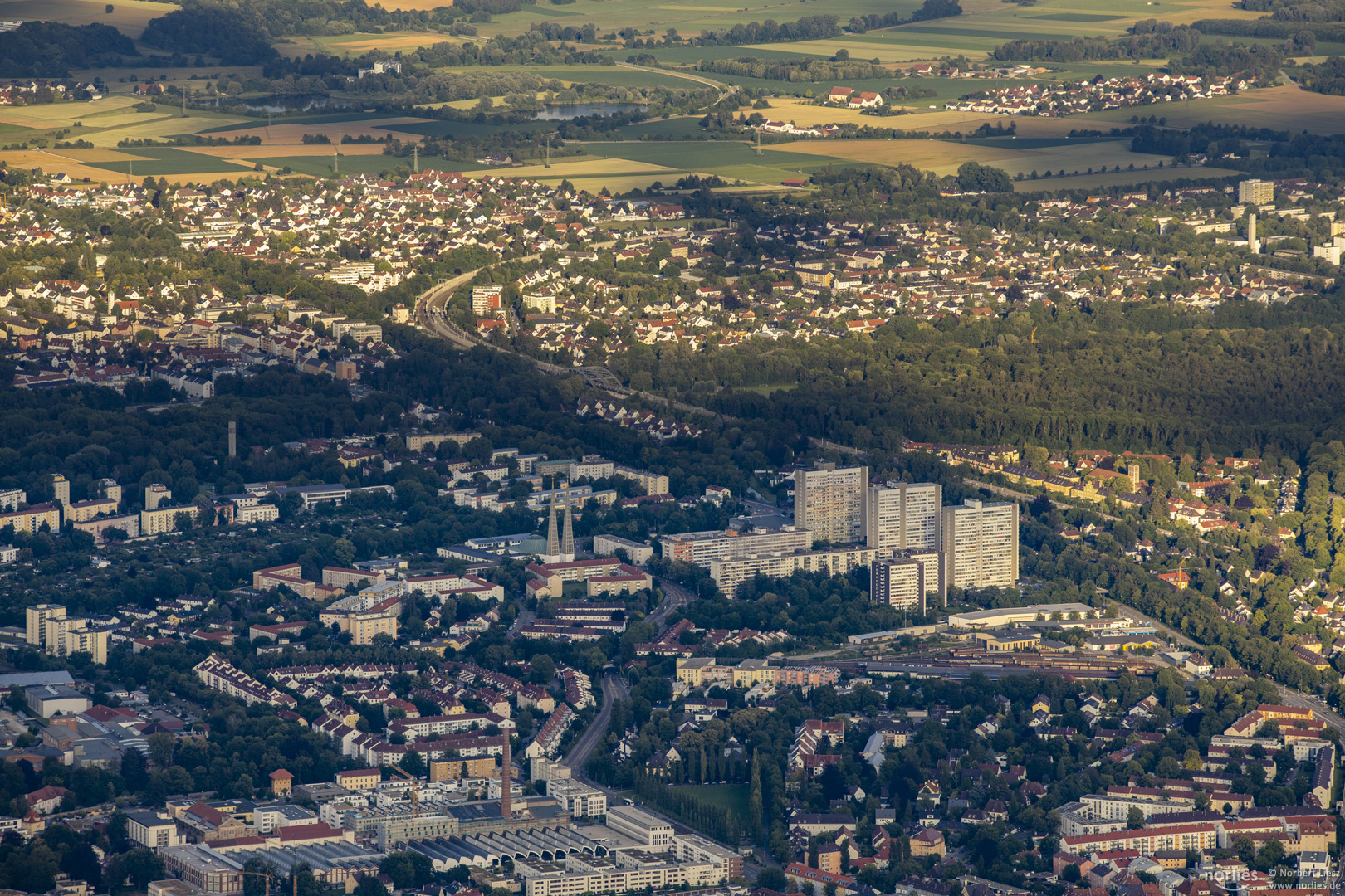 Blick auf das Textilviertel von Augsburg