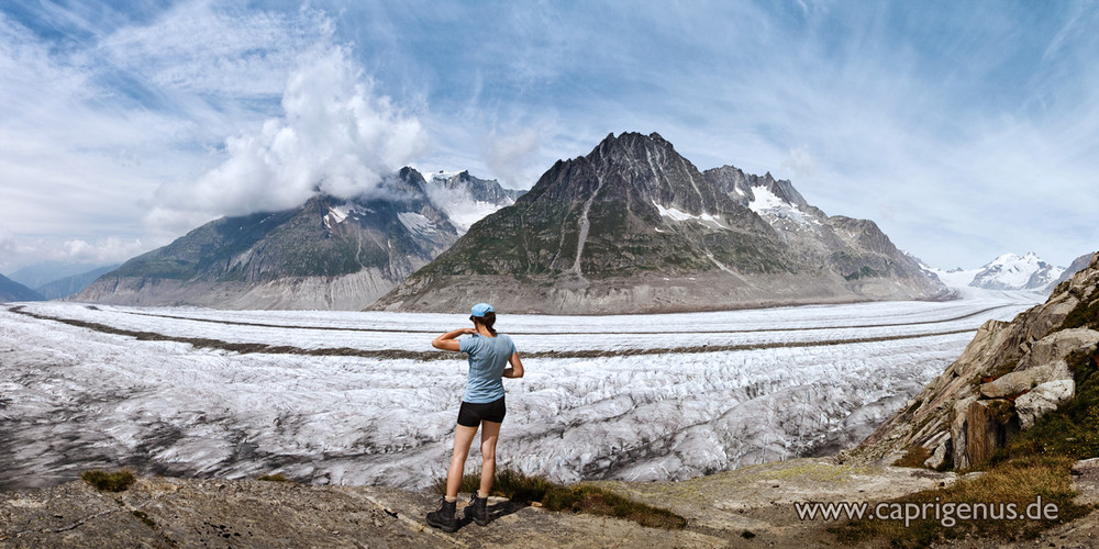 Blick auf den Aletschgletscher vom Märjelesee aus gesehen