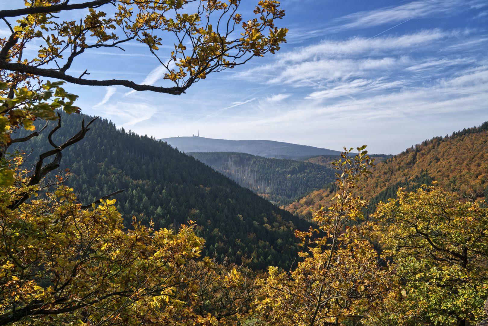 Blick auf den Brocken vom Ilsestein