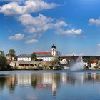 Blick auf den Burgsee und das Stadtbild von Bad Salzungen/Thüringen