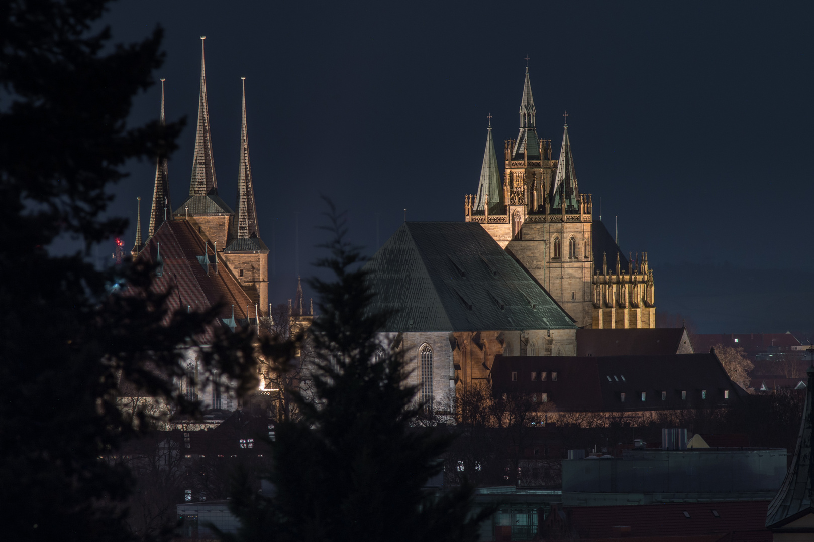 Blick auf den Dom in Erfurt