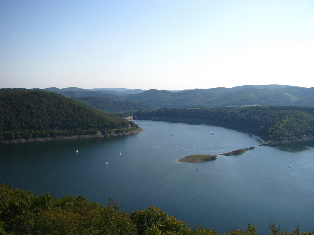 Blick auf den Edersee vom Schloss Waldeck