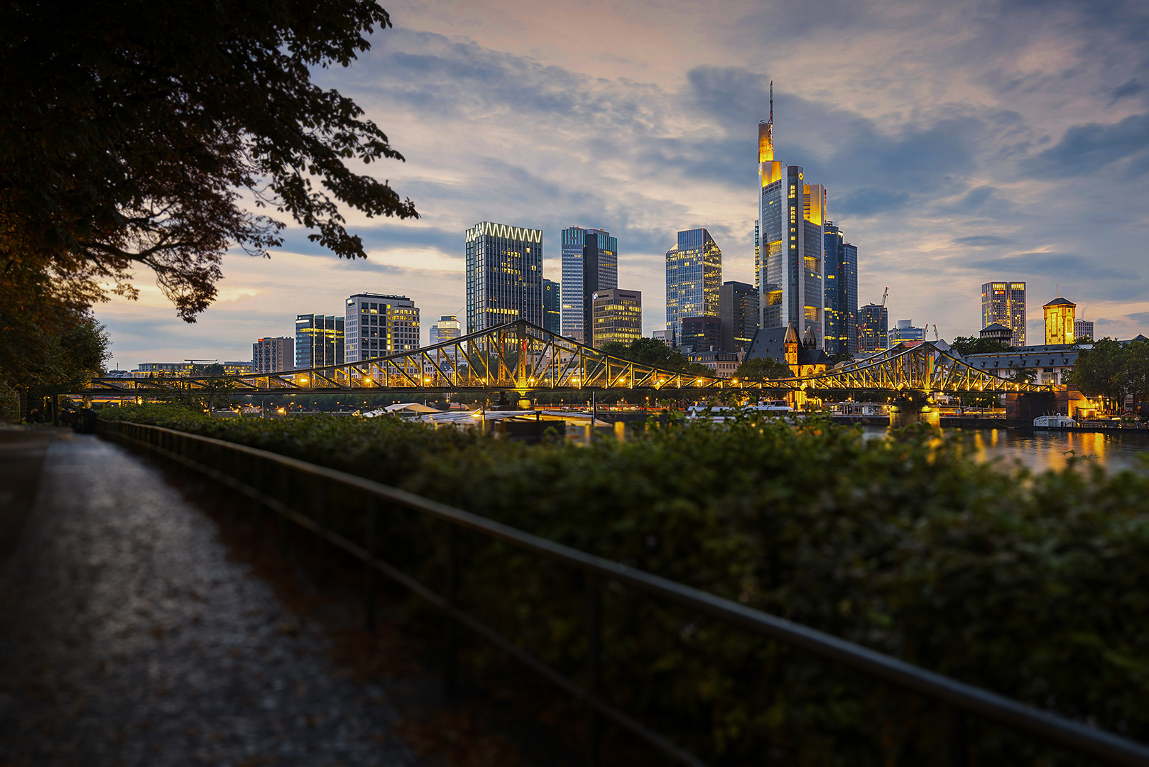 Blick auf den Eisernen Steg, Frankfurt a. M.