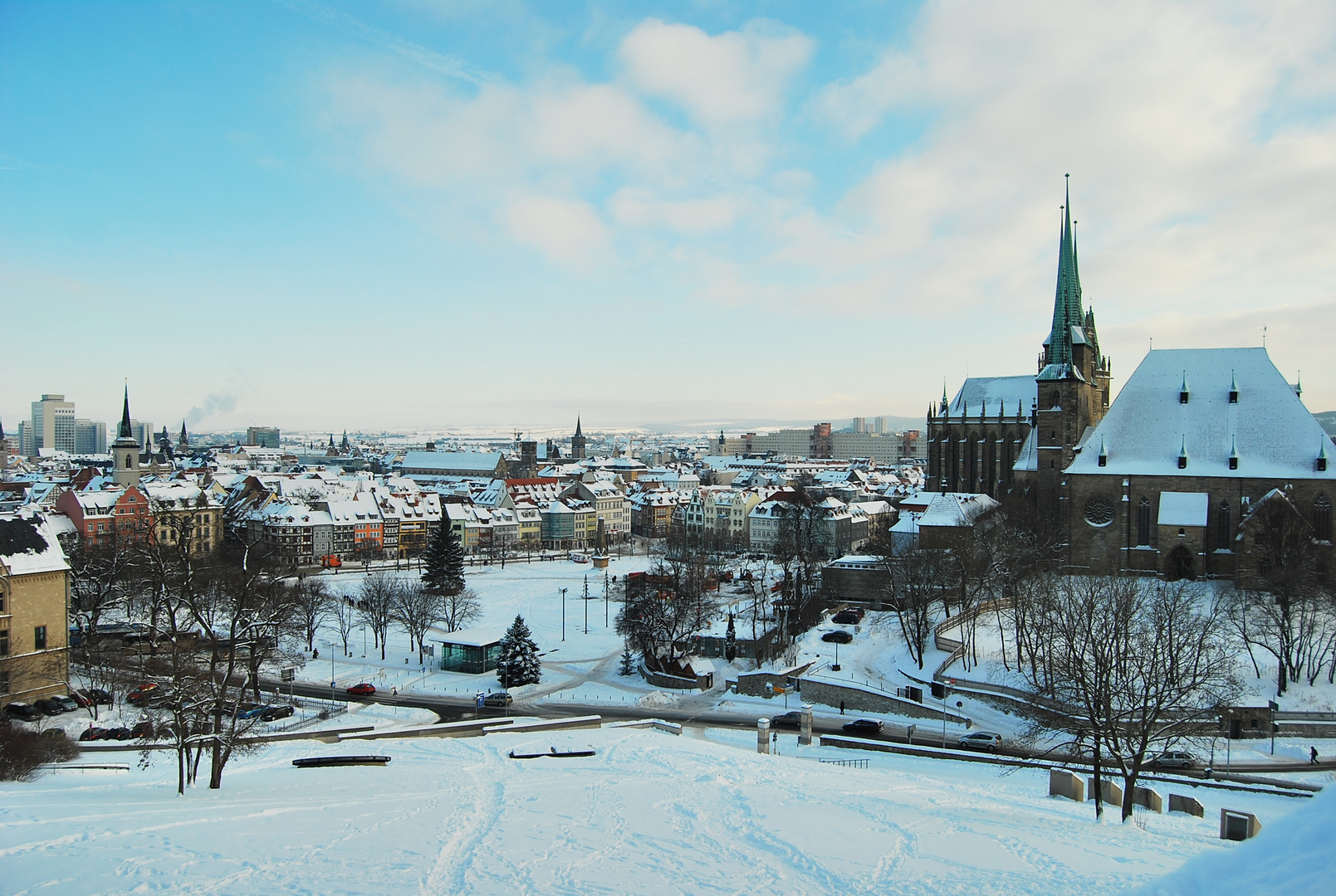 Blick auf den Erfurter Dom + Severikirche vom Peterberg Erfurt