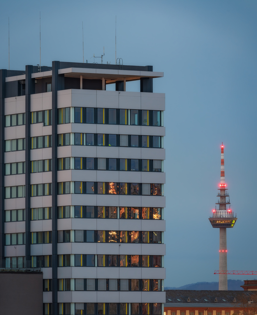 Blick auf den Fernmeldeturm Mannheim