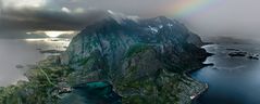 Blick auf den Festvågtind in der Nähe von Henningsvær