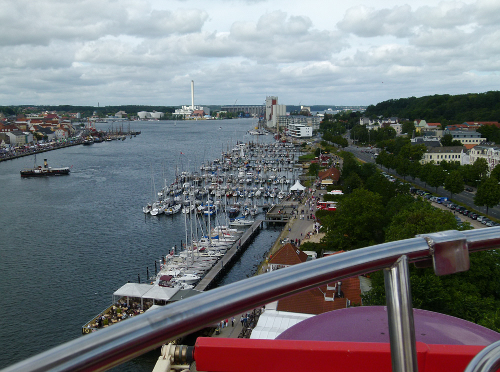 Blick auf den Flensburger Hafen....