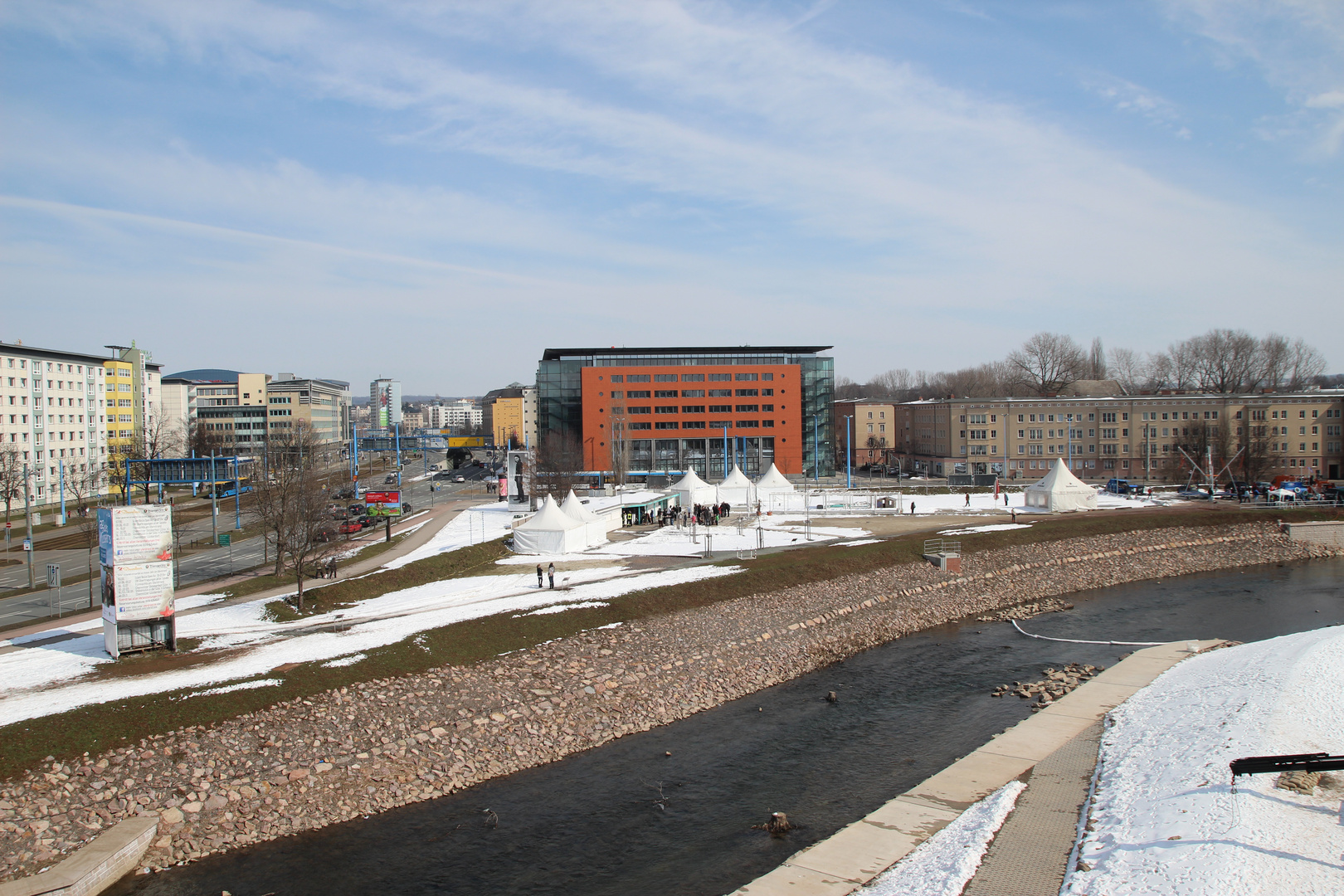 Blick auf den Fluss Chemnitz in Chemnitz