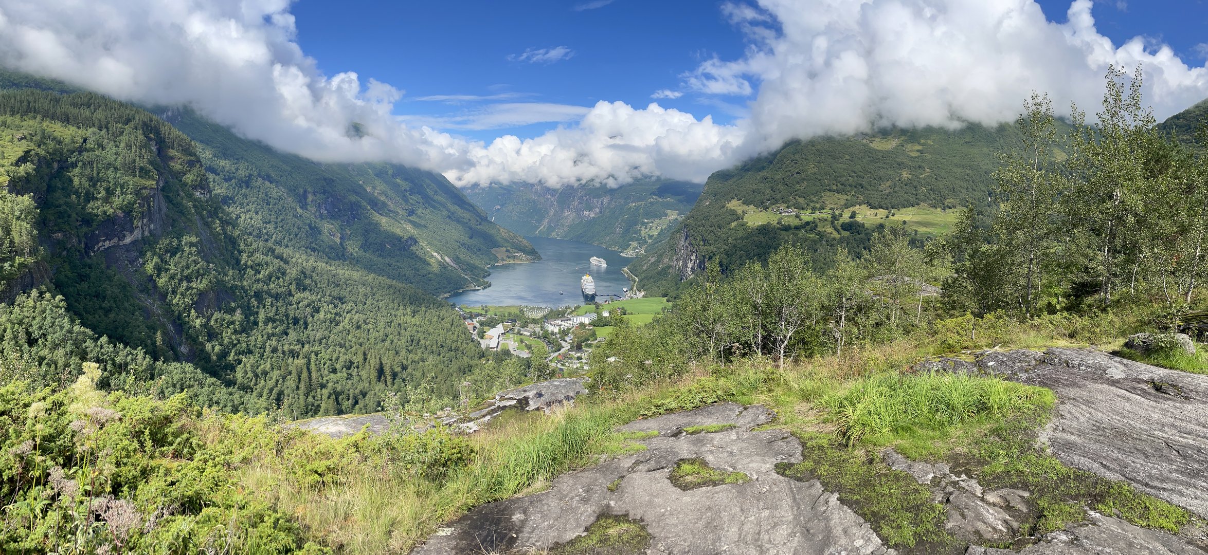 Blick auf den Geiranger Fjord, Norwegen