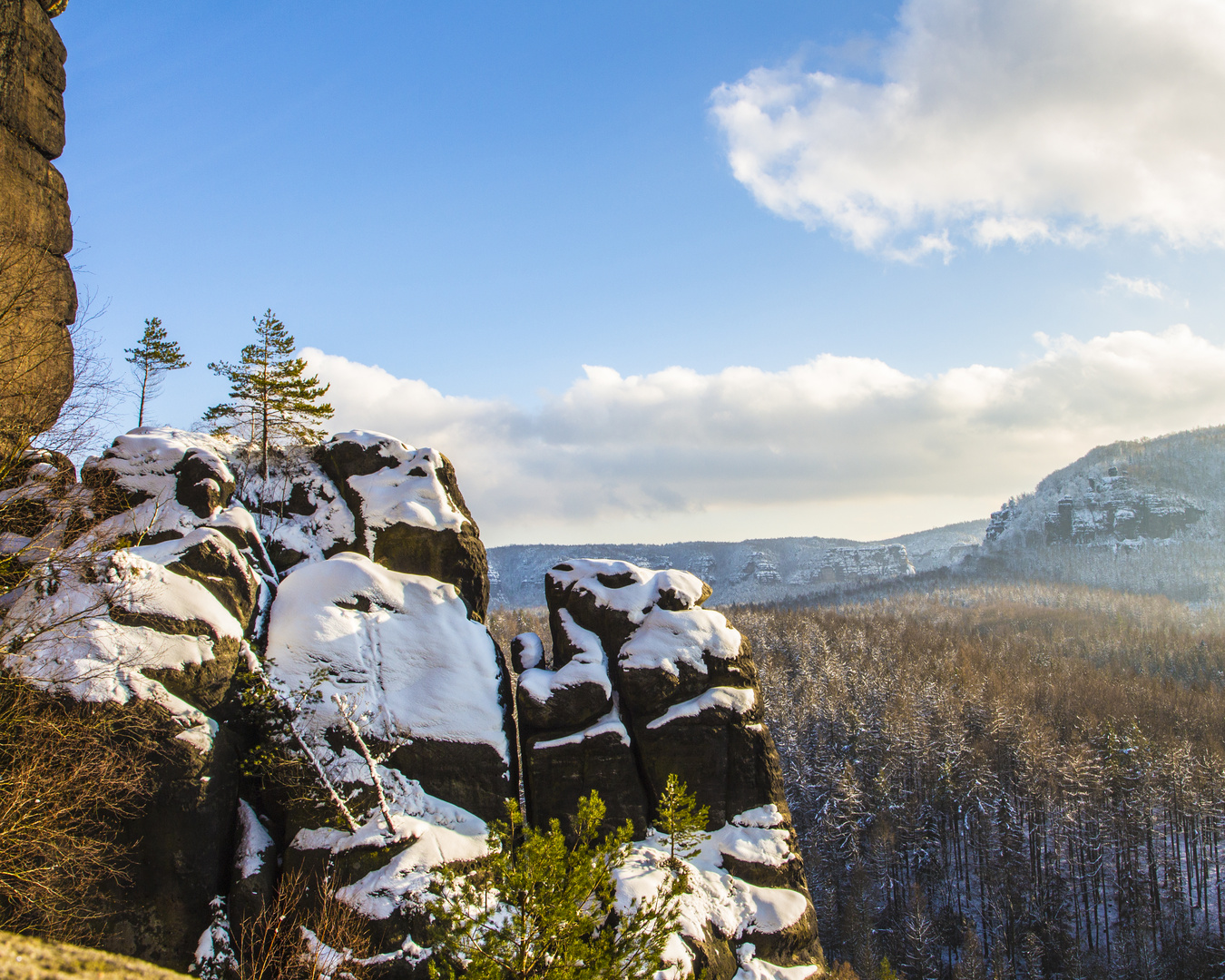 Blick auf den Goldstein und kleinen Winterberg