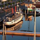 Blick auf den Hafen Barth in schönem Morgenlicht