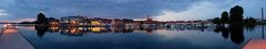 Blick auf den Hafen und die Stadt Waren an der Müritz