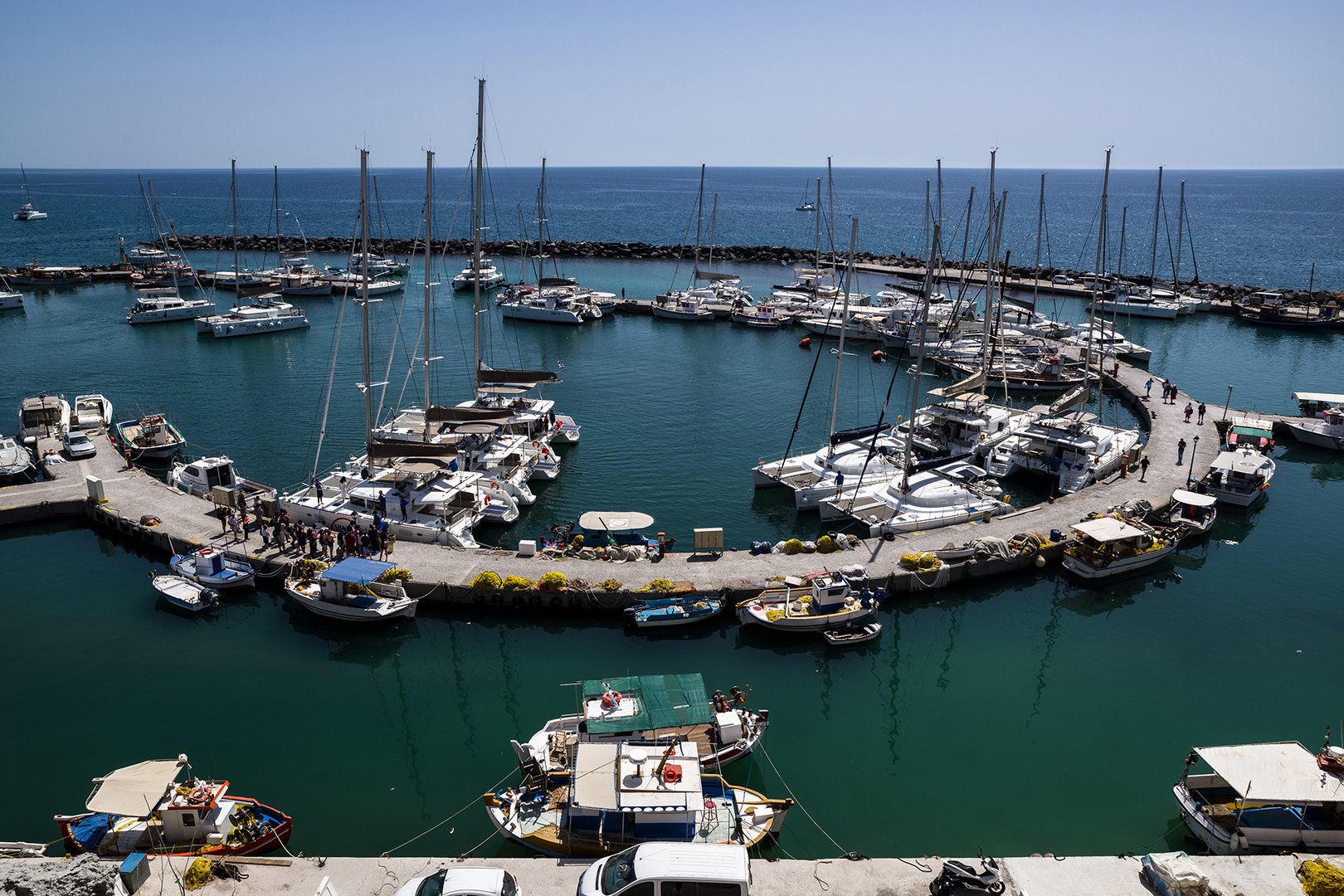 Blick auf den Hafen, Vlichada