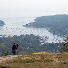 Blick auf den Hafen von Camden, Maine.