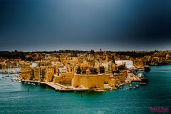 Blick auf den Hafen von Valletta auf Malta. 