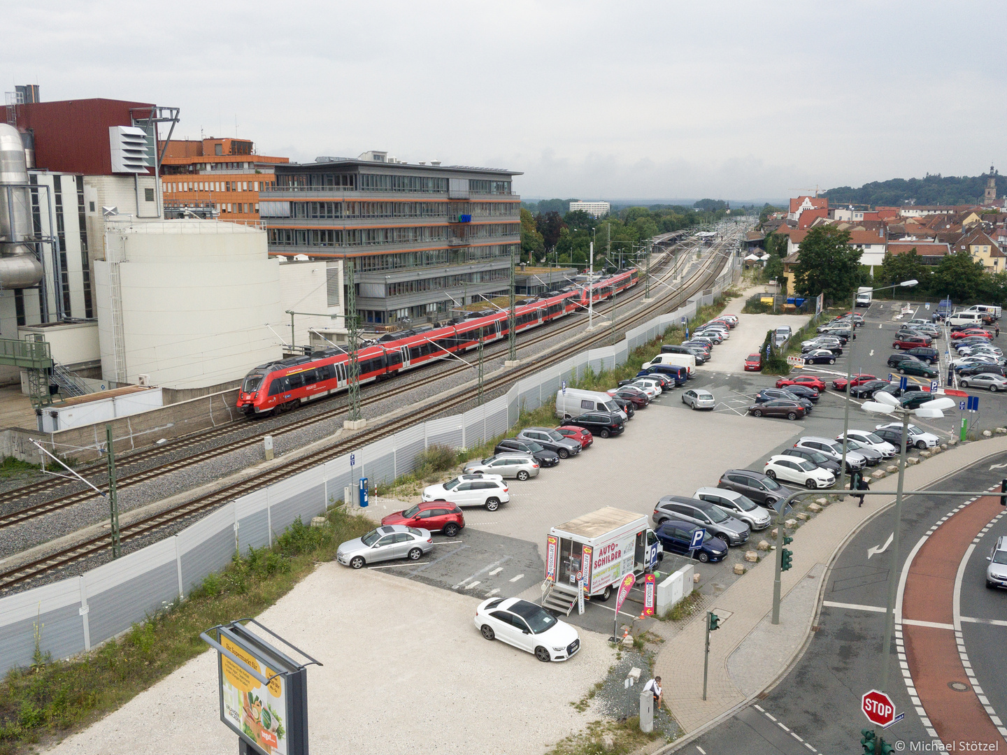 Blick auf den Hauptbahnhof Erlangen