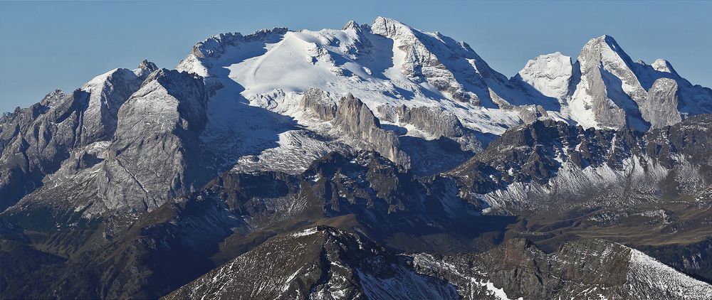 Blick auf den höchsten Gipfel der Dolomiten zu dem ich als Nichtkletterer...