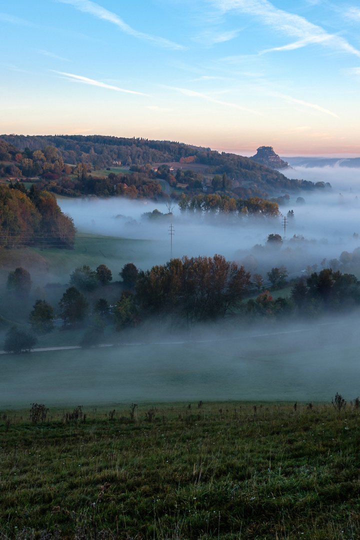 Blick auf den Hohenkrähen im Hegau