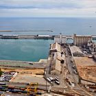 Blick auf den Industriehafen Barcelona