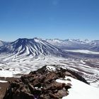 Blick auf den Licancabur, Juriques und die Laguna Verde in Bolivien