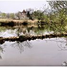 Blick auf den Main und das Wehrkirchlein in Eichel 