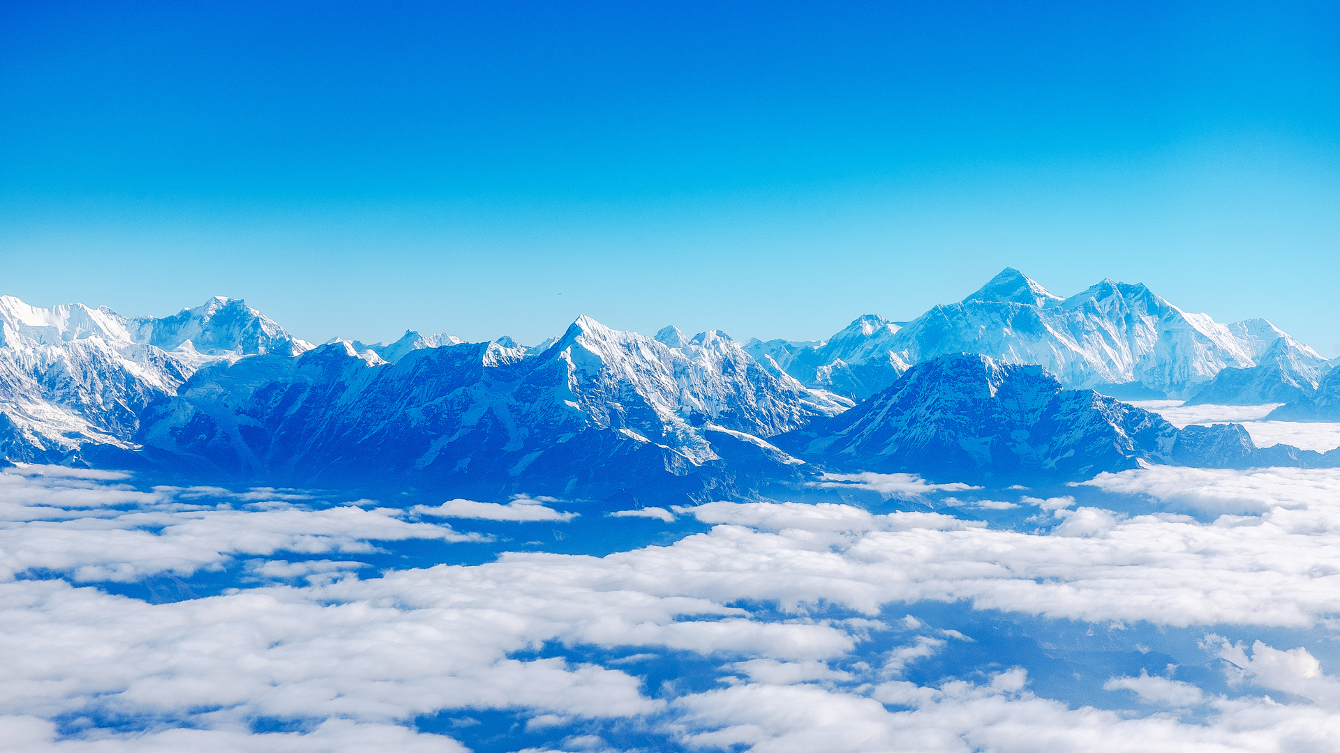 Blick auf den Mt. Everest 8850 m und Lhotse 8516 m