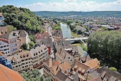 Blick auf den Neckar - von der Stiftskirche