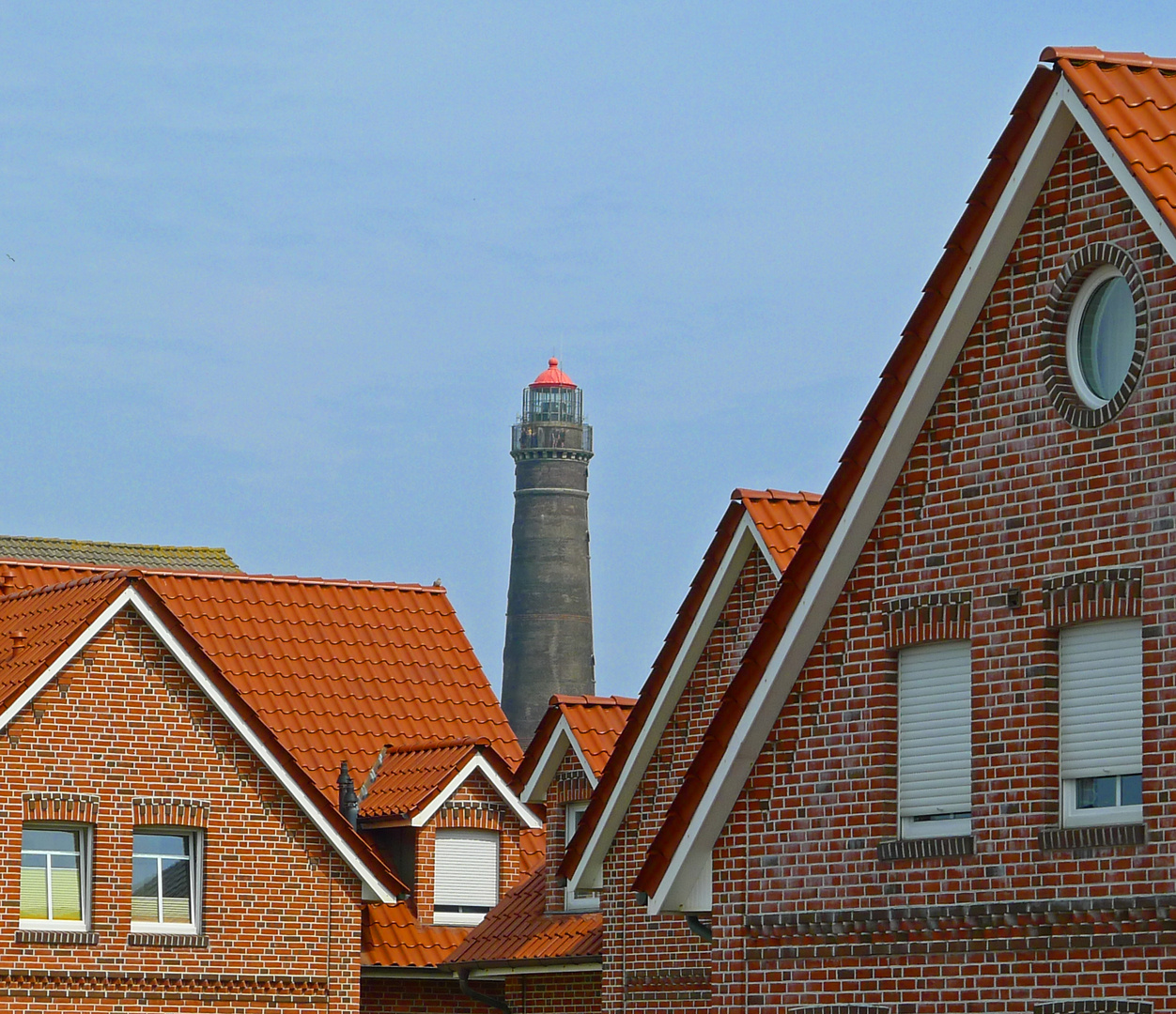 Blick auf den neuen Borkumer Leuchtturm