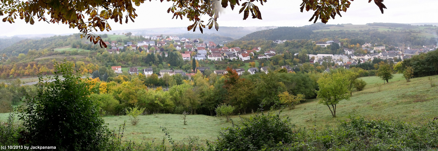 Blick auf den Ort  Irrel im Naturpark Südeifel an der Prüm gelegen