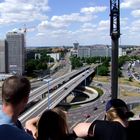 Blick auf den Riebeckplatz in Halle 2010 von Oben noch mit Riebeckplatzhochhaus