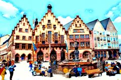 Blick auf den Römer - Frankfurts historisches Rathaus - im Inspire-Stil 
